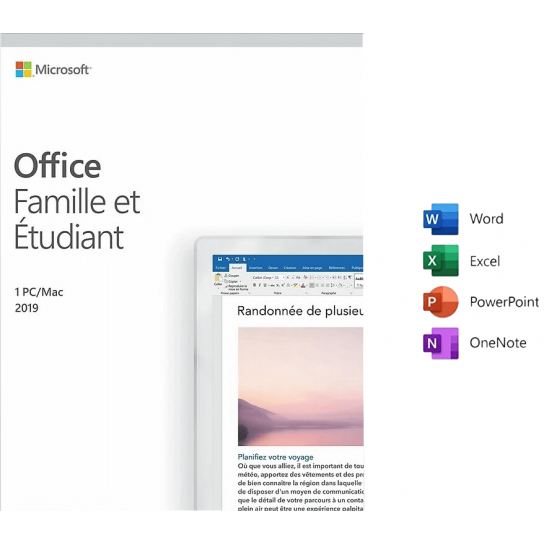 Microsoft Pack Office Famille et Étudiant 2019